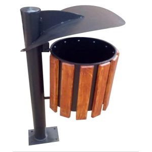 Cos gunoi metal si lemn 3