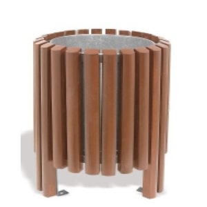 Cos gunoi metal si lemn 4